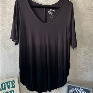 Torrid Black Ombre V-Neck Top